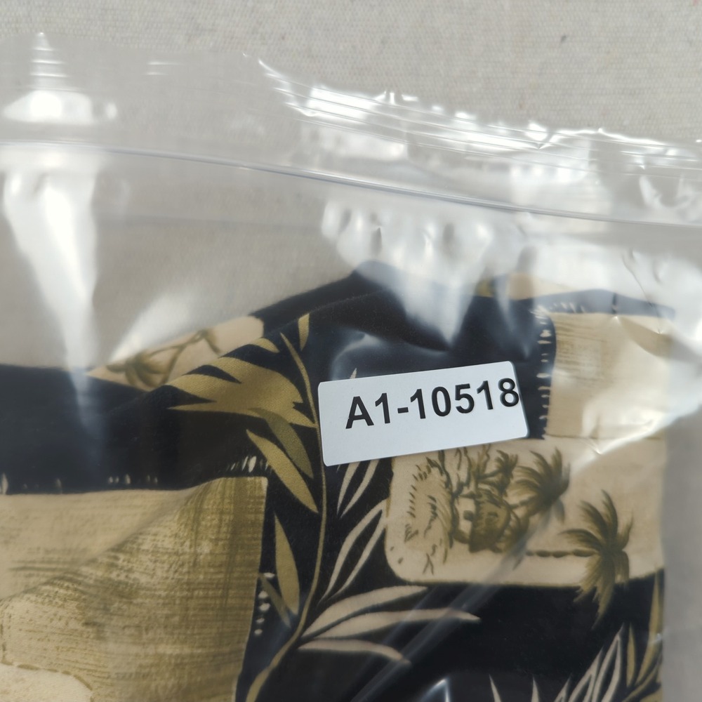 Bamboo Cay Shirt Mens Extra Large Black Floral Hawiian Palm Beachy Casual - Picture 11 of 11